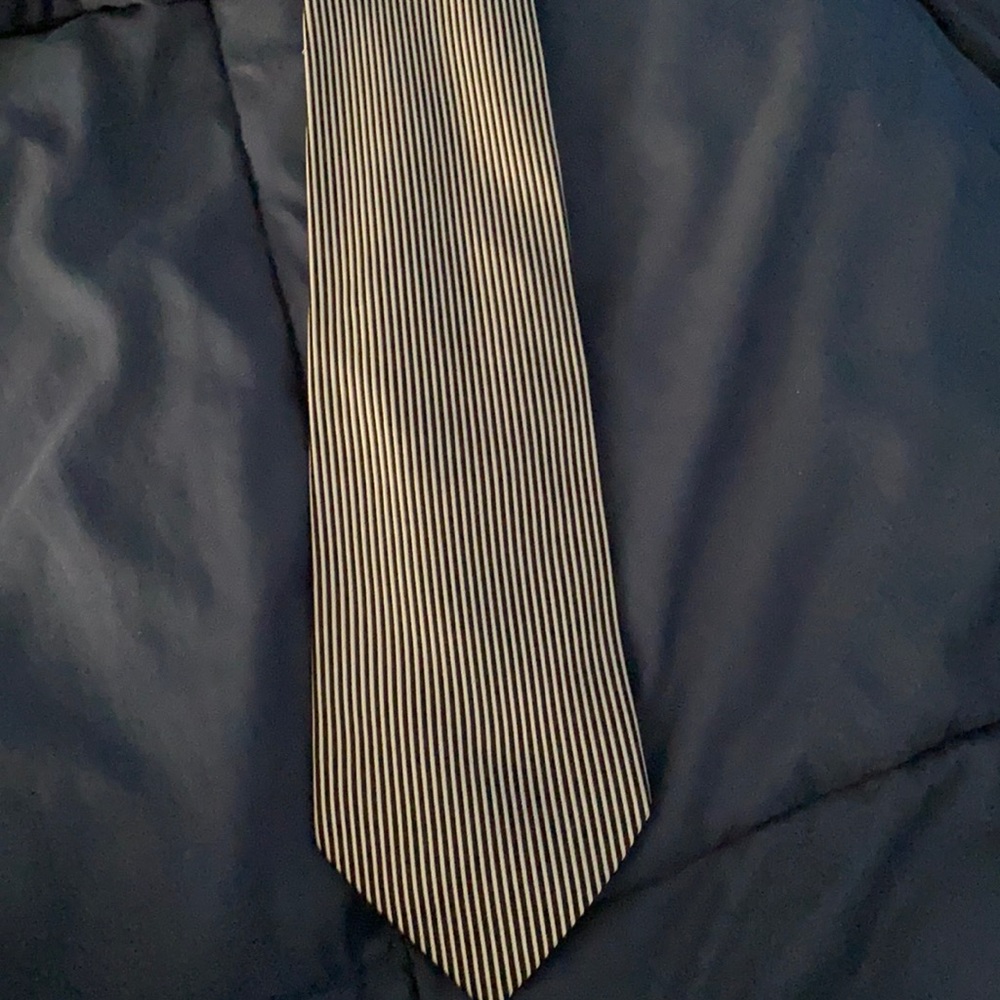 Pin Stripe Brioni Tie b/w